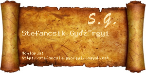 Stefancsik Györgyi névjegykártya